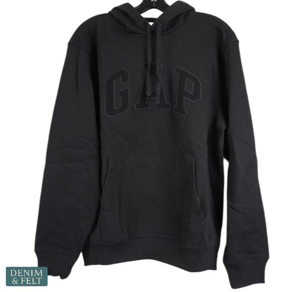 Gap Relaxed Logo Hoodie Black Moonless Night Pullover Sweatshirt S & M NEW/NWT!! - Picture 4 of 11